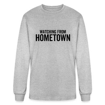 Regarder depuis la ville natale - T-shirt à manches longues Homme - gris chiné - Devant