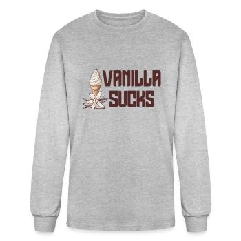 Sucks Vanilla Sub Ice Cream Bdsm Funny Dom - Men's Long Sleeve T-Shirt - heather gray - Front