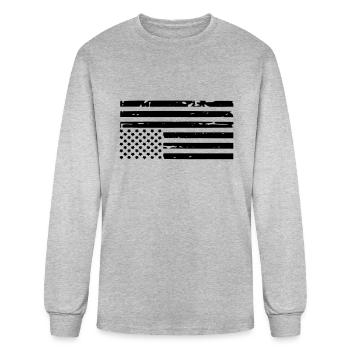 Distressed Merica' - Men's Long Sleeve T-Shirt - heather gray - Front