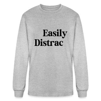 Easily Distracted - Men's Long Sleeve T-Shirt - heather gray - Front