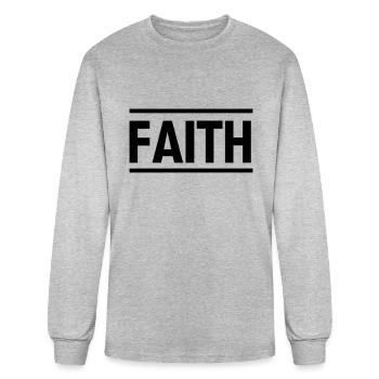 Faith - Men's Long Sleeve T-Shirt - heather gray - Front