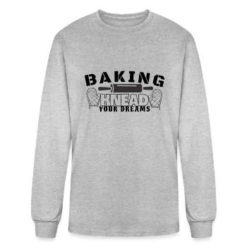 Baking knead your dreams - Men's Long Sleeve T-Shirt - heather gray - Front