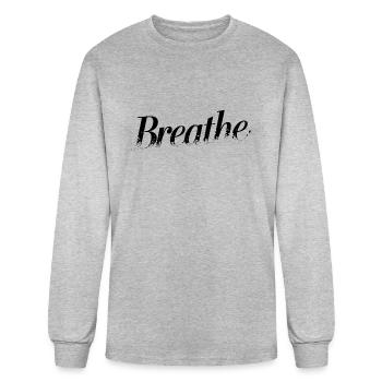 Breathe - Men's Long Sleeve T-Shirt - heather gray - Front