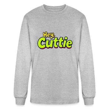 Hey, Cuttie - Men's Long Sleeve T-Shirt - heather gray - Front