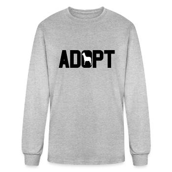 Adopt animals - Men's Long Sleeve T-Shirt - heather gray - Front