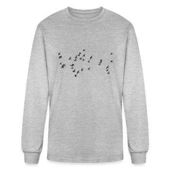 Bird Euclidean vector Feige Flocks of birds flying - Men's Long Sleeve T-Shirt - heather gray - Front