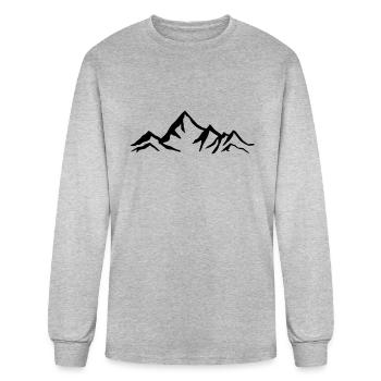 Montagnes, montagne, glacier - T-shirt à manches longues Homme - gris chiné - Devant