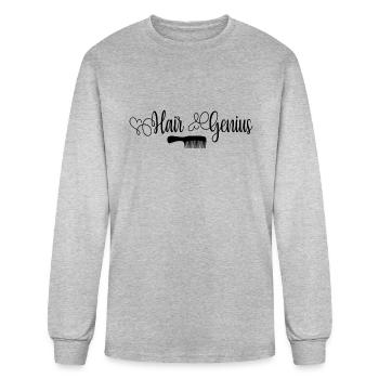 Hair Genius - Men's Long Sleeve T-Shirt - heather gray - Front