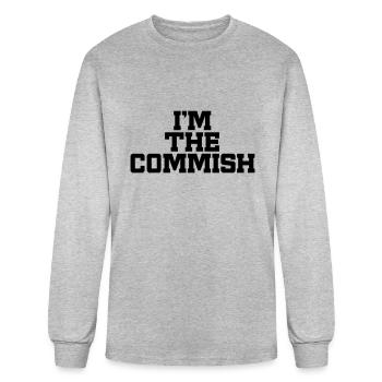 I'm The Commish (Turquoise & Metallic Gold) - Men's Long Sleeve T-Shirt - heather gray - Front