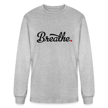 breathe - Men's Long Sleeve T-Shirt - heather gray - Front