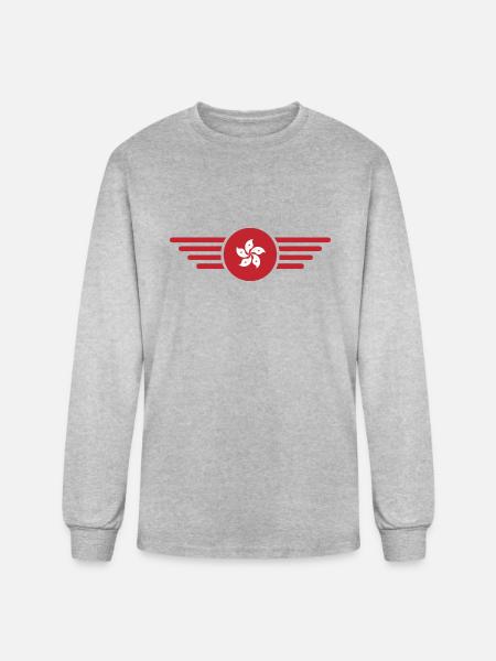 I love Hongkong, style design T-Shirt - Men's Long Sleeve T-Shirt - heather gray