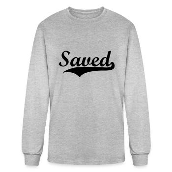 saved - Men's Long Sleeve T-Shirt - heather gray - Front