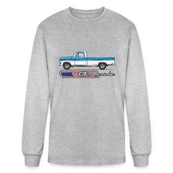 Bumpside Blue And White - Men's Long Sleeve T-Shirt - heather gray - Front