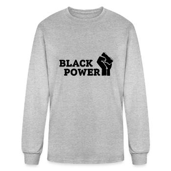 Black Power - Men's Long Sleeve T-Shirt - heather gray - Front