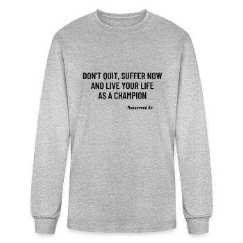 Muhammad Ali Quote Acdefgh - Men's Long Sleeve T-Shirt - heather gray - Front