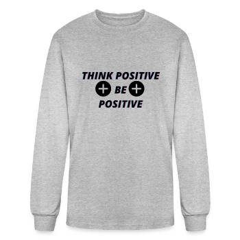 Think positive be positive - Men's Long Sleeve T-Shirt - heather gray - Front