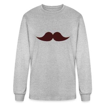 Thick Brown Mustache - Men's Long Sleeve T-Shirt - heather gray - Front