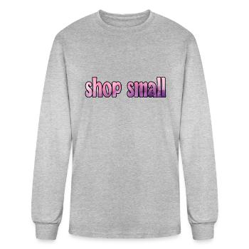 Shop Small watercolor - Men's Long Sleeve T-Shirt - heather gray - Front