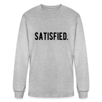 Satisfied Happy Grateful Success Vibes Slogans - Men's Long Sleeve T-Shirt - heather gray - Front