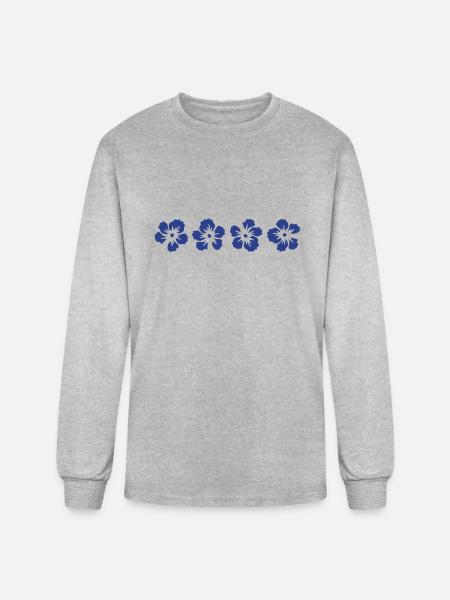 hawaii hibiscus flower - Men's Long Sleeve T-Shirt - heather gray