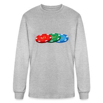 Poker Chips - Men's Long Sleeve T-Shirt - heather gray - Front