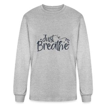 just breathe - Men's Long Sleeve T-Shirt - heather gray - Front