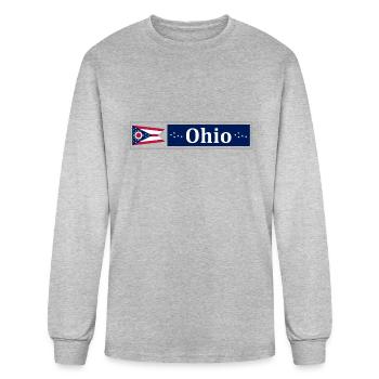 Ohio Flag - Men's Long Sleeve T-Shirt - heather gray - Front