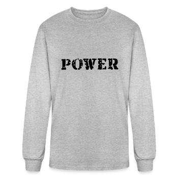 Power - Men's Long Sleeve T-Shirt - heather gray - Front