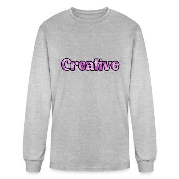 Creative purple camo - Men's Long Sleeve T-Shirt - heather gray - Front