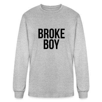 BROKE BOY - Men's Long Sleeve T-Shirt - heather gray - Front