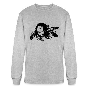 indian indianer american tent zelt teepee tomahawk - Men's Long Sleeve T-Shirt - heather gray - Front