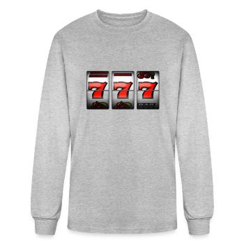 Slot Machine Jackpot 777 Winner - Men's Long Sleeve T-Shirt - heather gray - Front