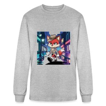 Clever Fox - Men's Long Sleeve T-Shirt - heather gray - Front