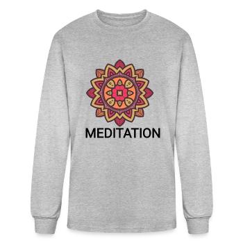 Meditation - Men's Long Sleeve T-Shirt - heather gray - Front