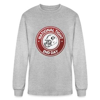 national tight end day - Men's Long Sleeve T-Shirt - heather gray - Front