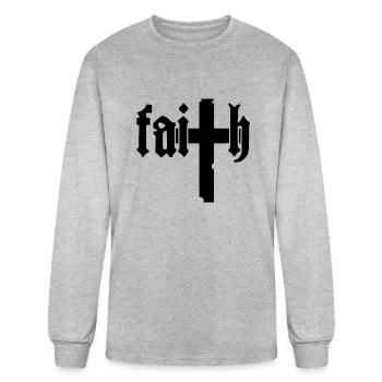 Faith - Men's Long Sleeve T-Shirt - heather gray - Front
