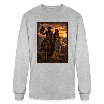 Bound By The West - Men's Long Sleeve T-Shirt - heather gray - Front