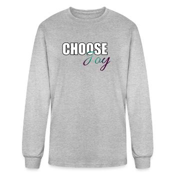 Choose joy - Men's Long Sleeve T-Shirt - heather gray - Front