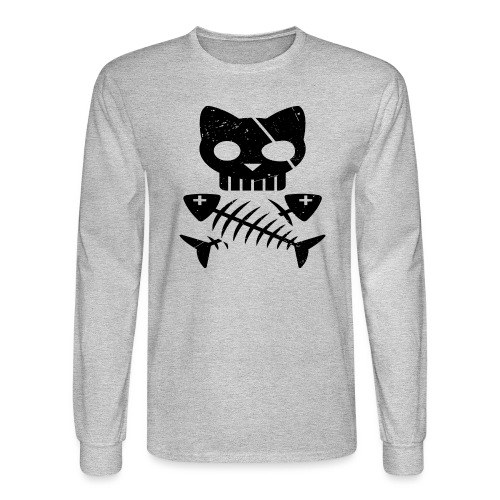Cat Skeleton Pirater Fish - Men's Long Sleeve T-Shirt