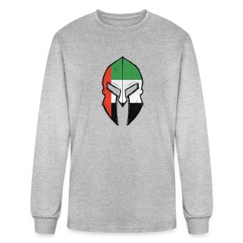 Emirates flag in Spartan warrior Helmet - Men's Long Sleeve T-Shirt - heather gray - Front