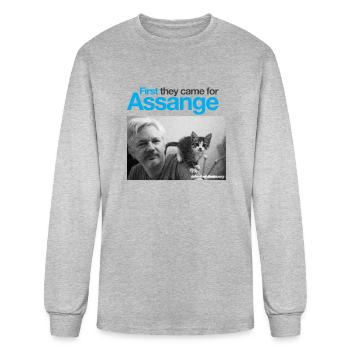 First they came for Assange - Men's Long Sleeve T-Shirt - heather gray - Front