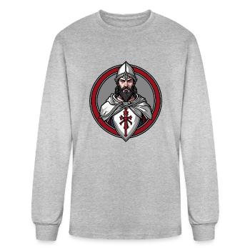 Cool Templar Knight - Men's Long Sleeve T-Shirt - heather gray - Front