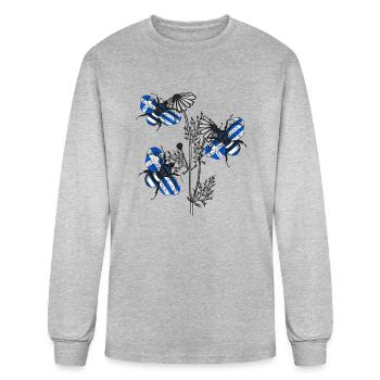 Greece Bees - Men's Long Sleeve T-Shirt - heather gray - Front