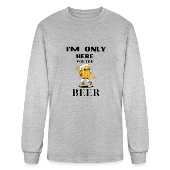 I M ONLY HERE FOR THE BEER, Beer drinker, Partying - Men's Long Sleeve T-Shirt - heather gray - Front