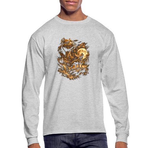 Pit Bull Howling Moon Fantasy Forest Tee - Men's Long Sleeve T-Shirt