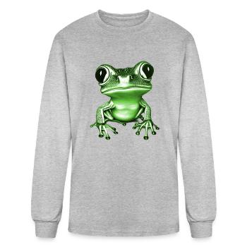 cute tree frog green - Men's Long Sleeve T-Shirt - heather gray - Front
