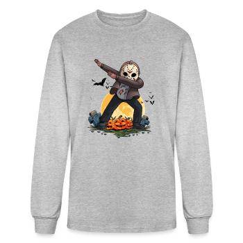Dabbing Serial Killer Mask Halloween - Men's Long Sleeve T-Shirt - heather gray - Front