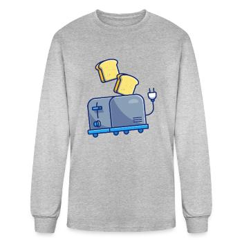 Toaster And Bread - Men's Long Sleeve T-Shirt - heather gray - Front