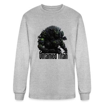 Untamed Titan For Horror Image Lovers. - Men's Long Sleeve T-Shirt - heather gray - Front