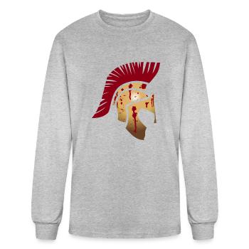 spartan helmet - Men's Long Sleeve T-Shirt - heather gray - Front
